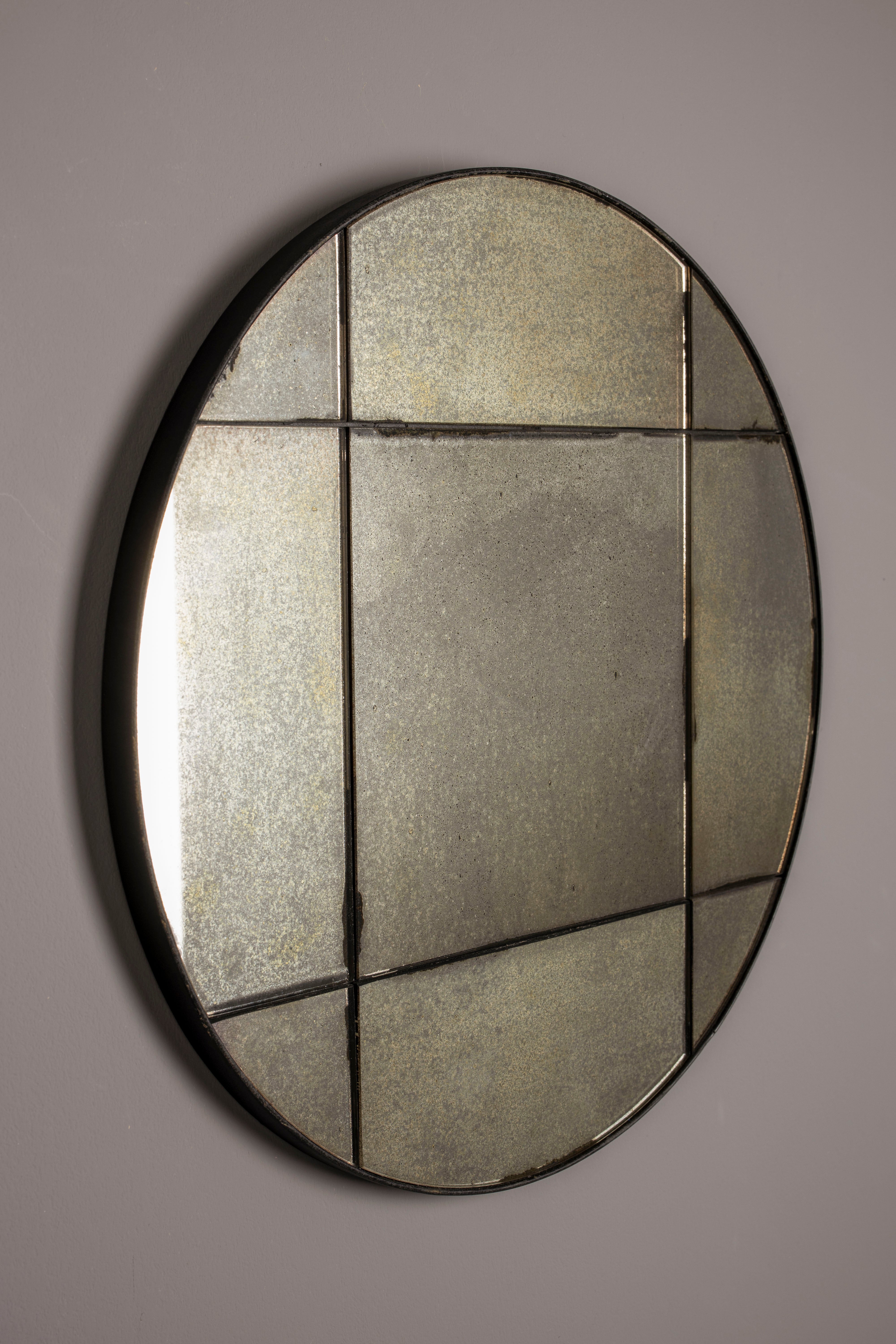Dutchbone Mado Antique Finish Round Wall Mirror Small